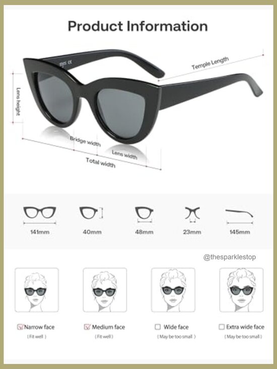 Retro Small Cat Eye Sunglasses UV400 Protection Polycarbonate Lenses main image 6